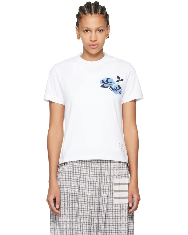 Thom Browne White Rose T-Shirt 100