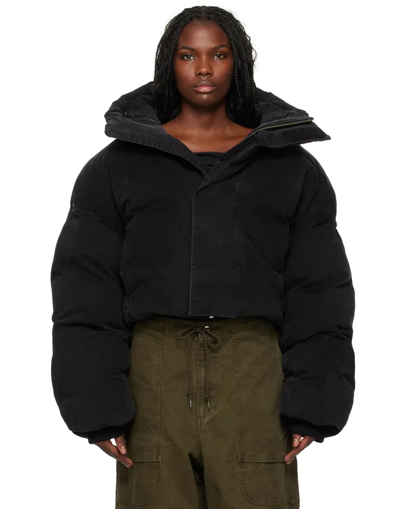 Entire Studios Black MML Hooded Puffer Down Jacket Iron