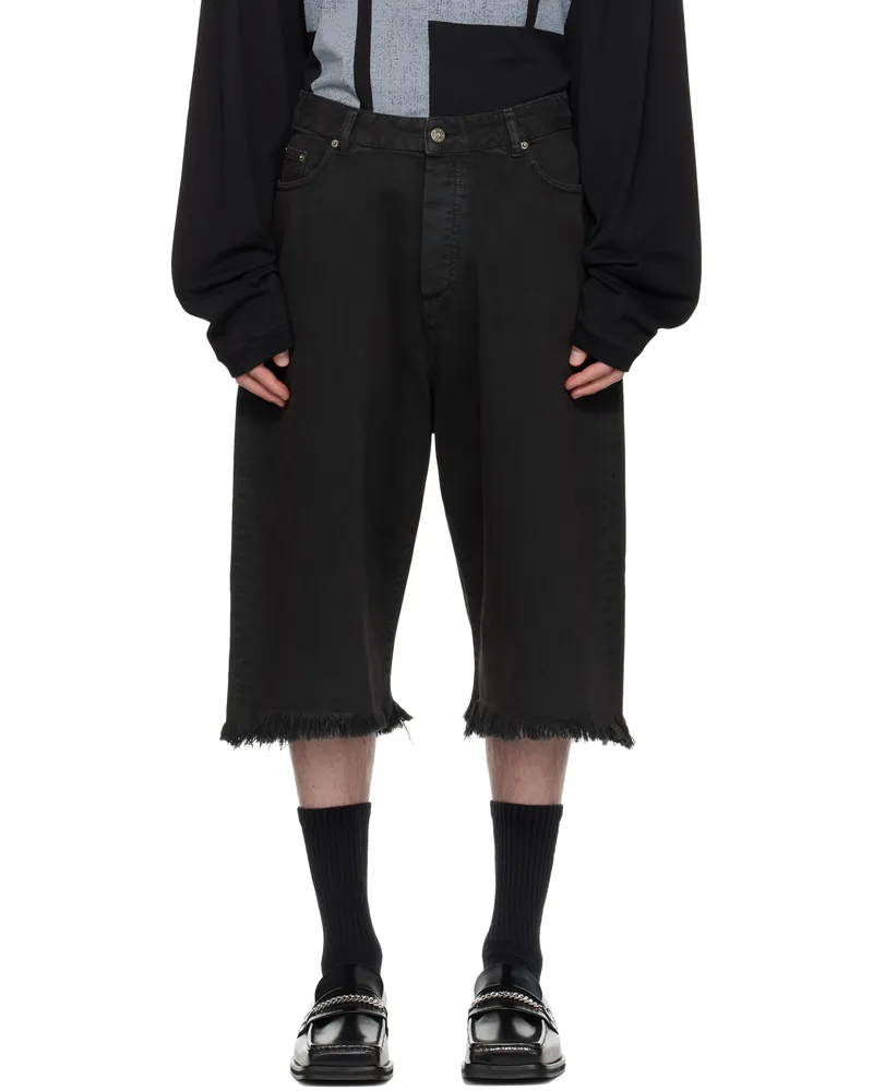FourTwoFour on Fairfax Black 'Big Daddy' Denim Shorts Black