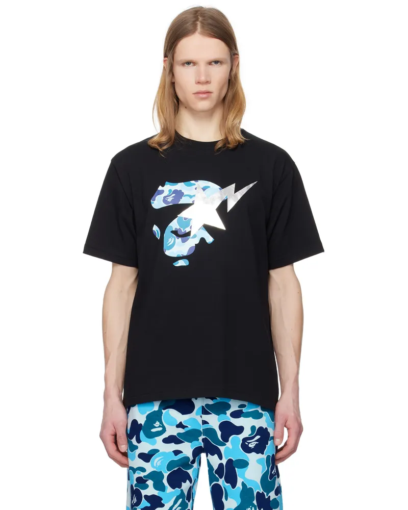 BAPE Black ABC Camo Ape Face STA T-shirt Black