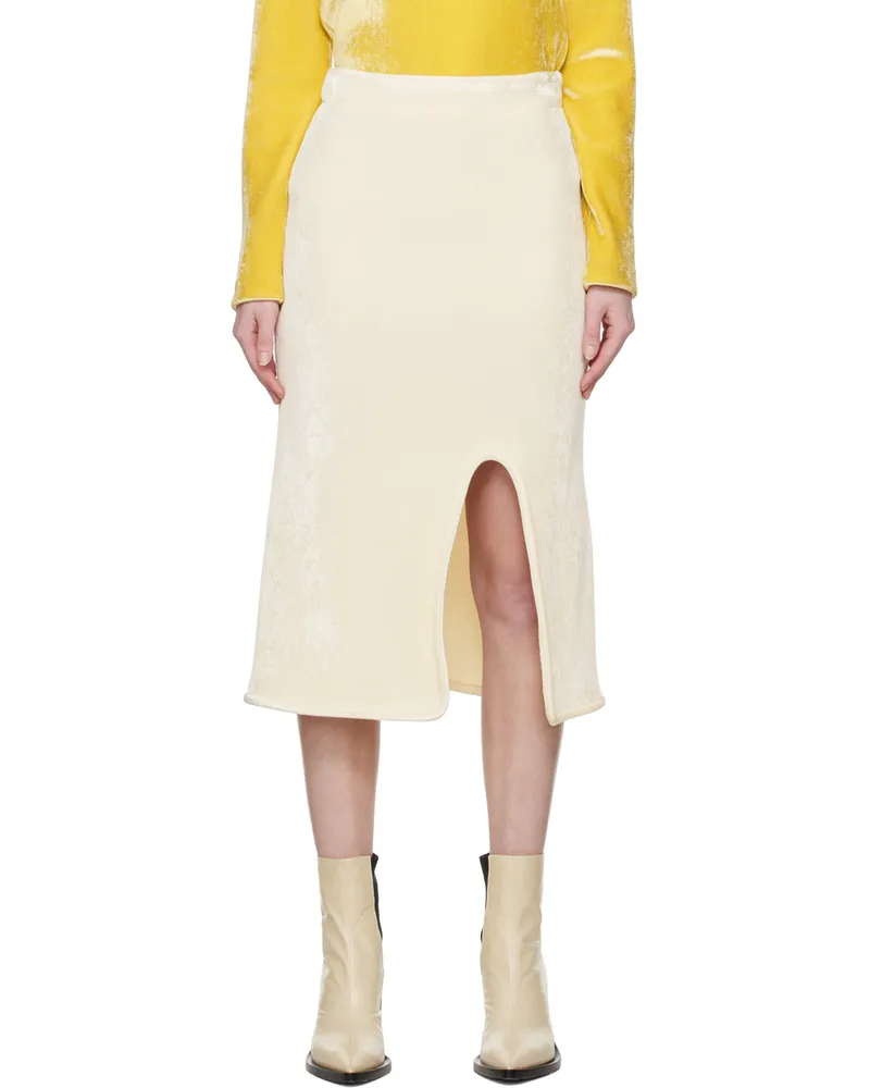 Jil Sander Off-White Slit Midi Skirt 106