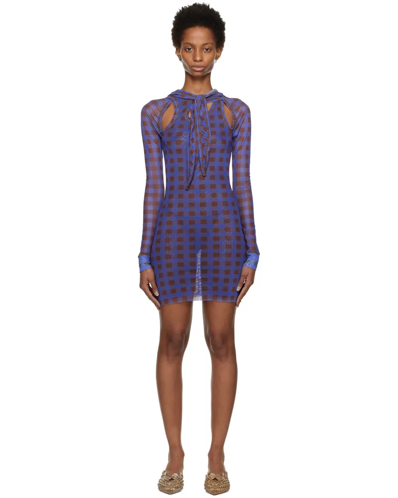 OTTOLINGER Blue Hooded Minidress Electric