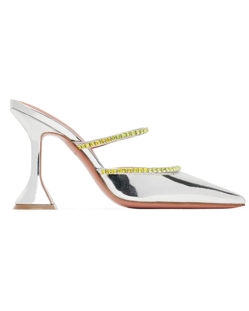 Amina Muaddi Silver Gilda Mules Silver