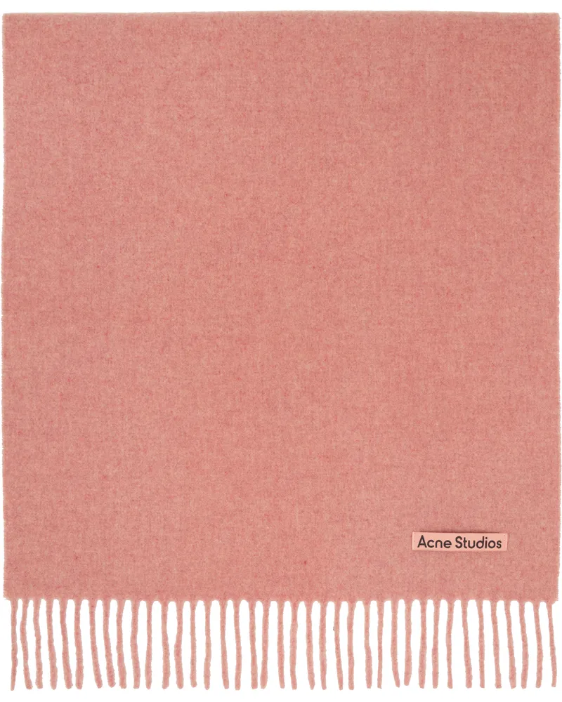 Acne Studios Pink Fringe Wool Narrow Scarf 29n