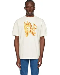 Palm Angels Off-White Burning Monogram T-Shirt Off