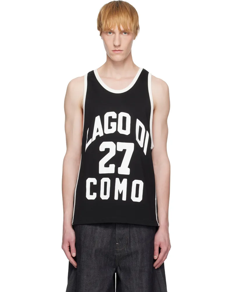 RHUDE Black Como 1907 Edition Basketball Jersey Tank Top Black