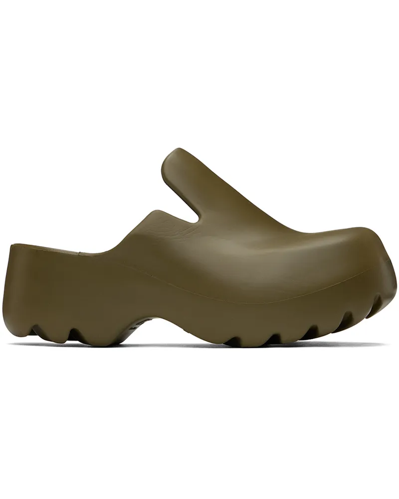 Bottega Veneta Khaki Flash Clogs 3684