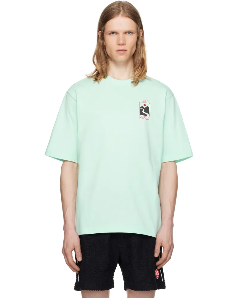 Casablanca Paris Green Sunset Valley T-shirt Sunset