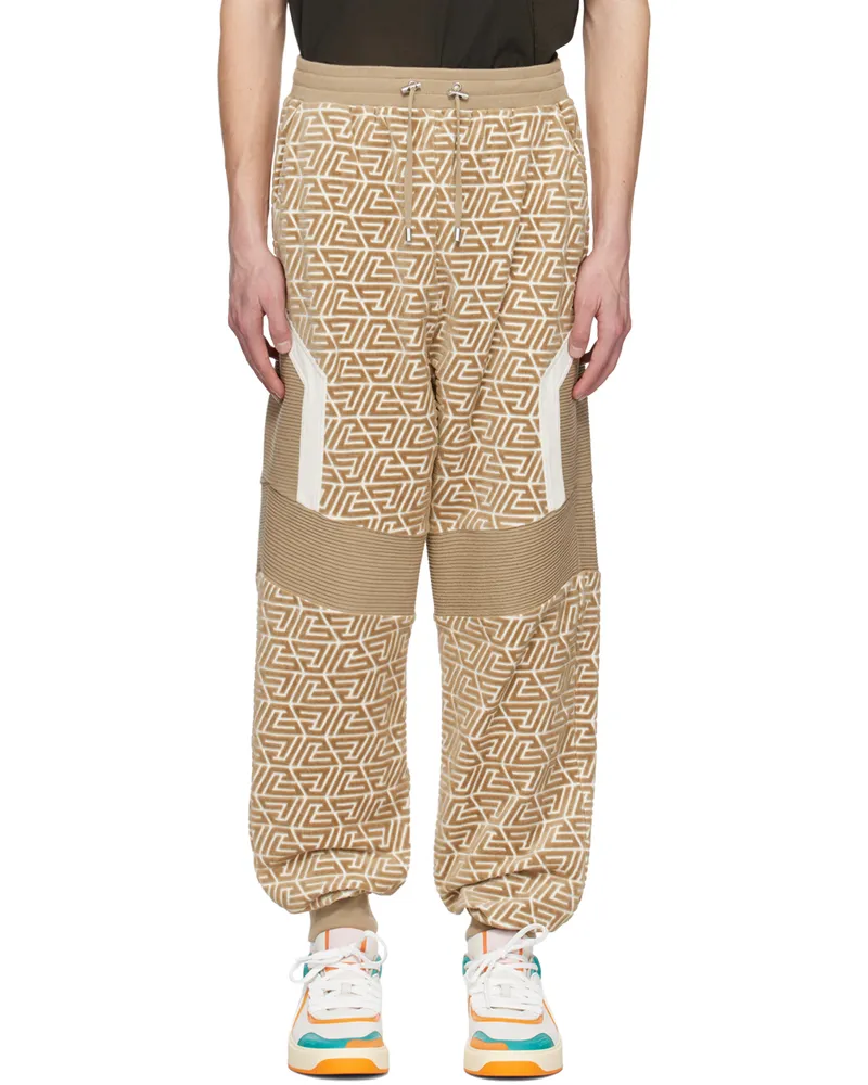 Balmain Khaki Pyramid Monogram Lounge Pants Glu