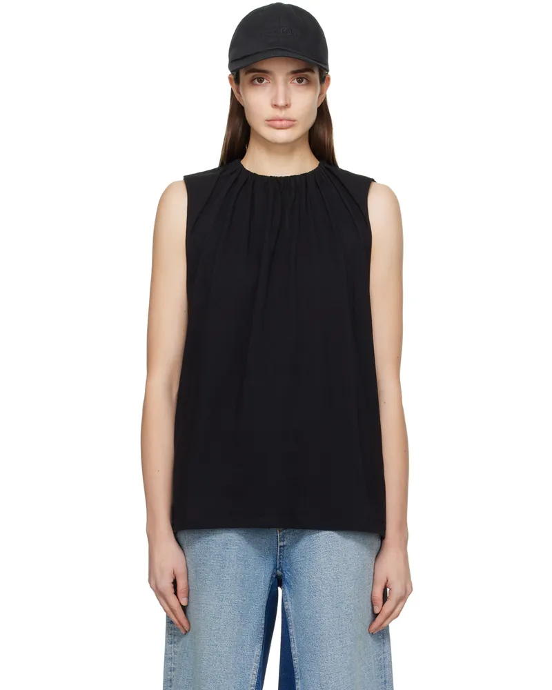 Maison Margiela Black Gathered Tank Top 900