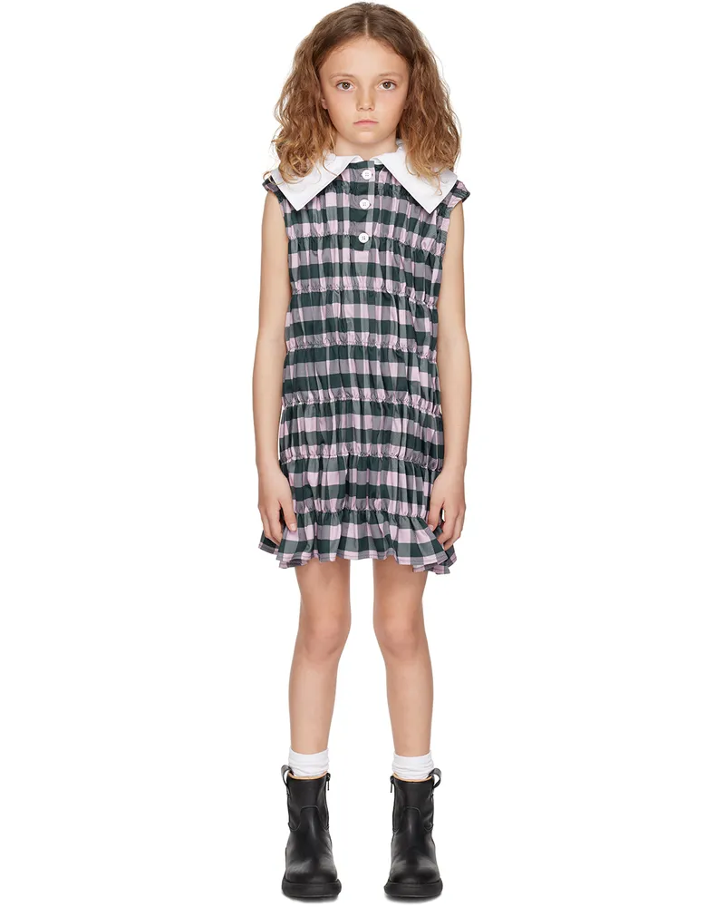 Charles Jeffrey Loverboy SSENSE Exclusive Kids Purple & Navy Dress Gingham