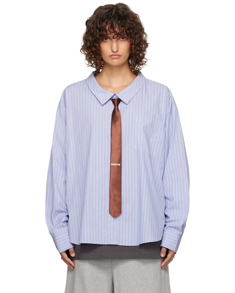 pushBUTTON Blue Combi Shirt Stripe