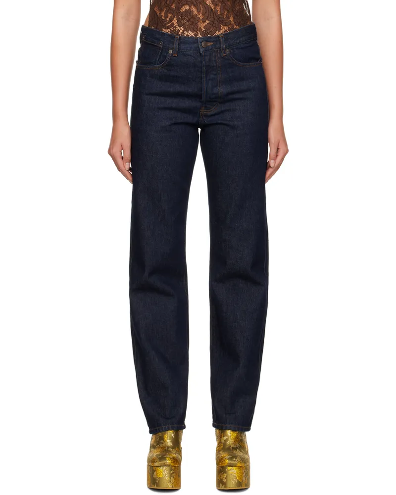 Dries van Noten Blue Wide-Leg Jeans 507
