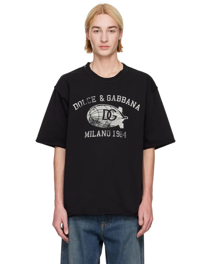 Dolce & Gabbana Black Cotton T-shirt N0000