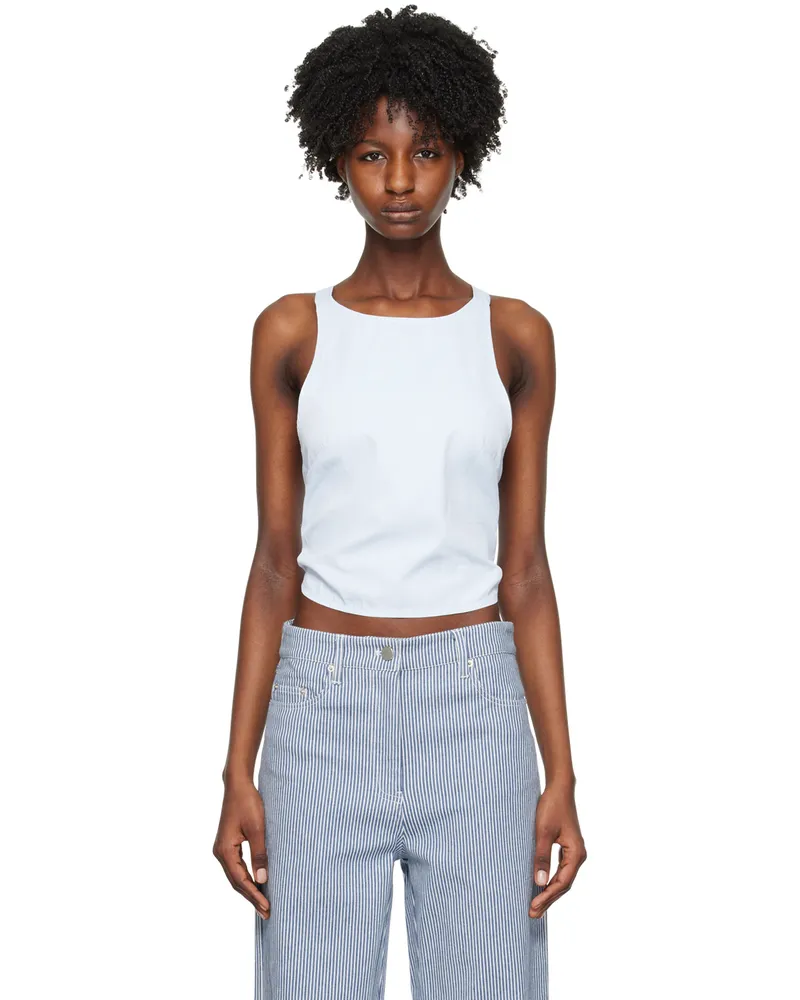 ROTATE Birger Christensen Blue Striped Tank Top 15-3915