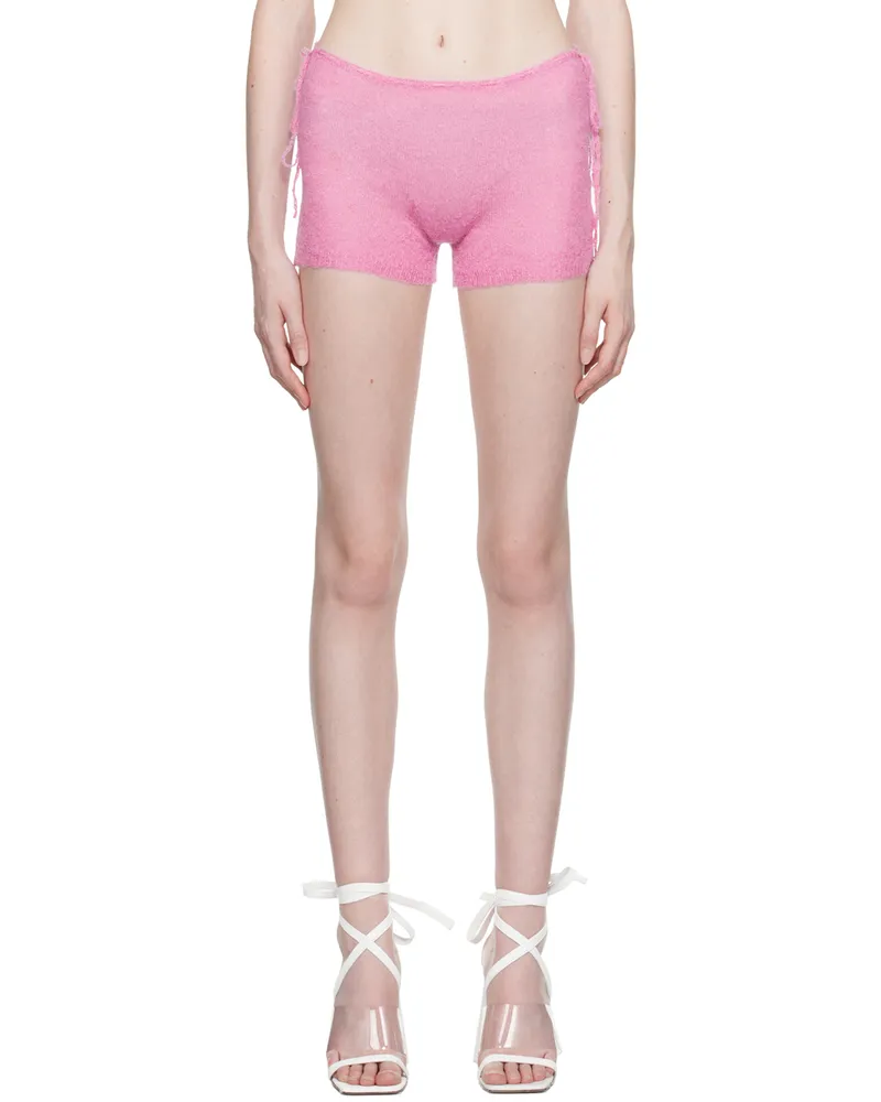 GUIZIO Pink Side Tie Shorts Azalea
