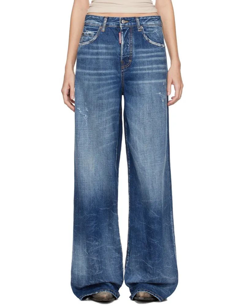 Dsquared2 Blue Medium Reflective Lake Wash Traveller Jeans 470