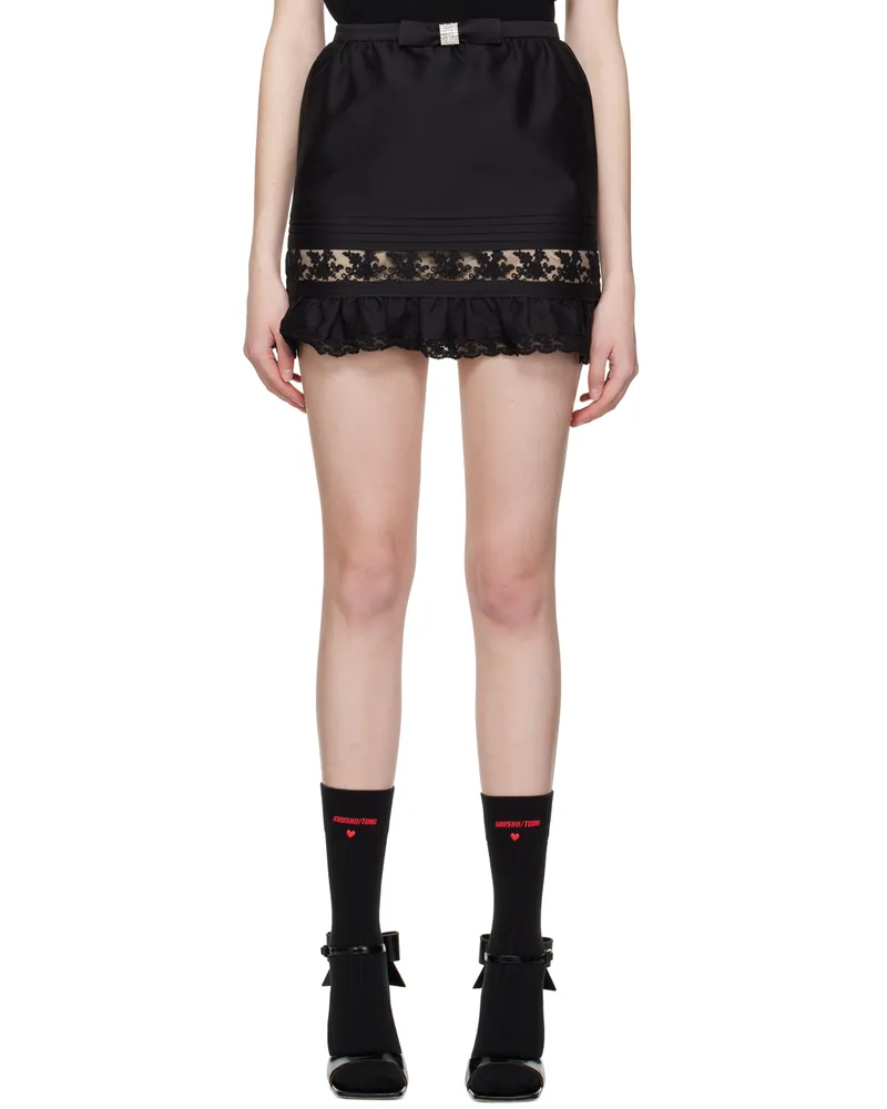 SHUSHU/TONG Black Paneled Miniskirt Ba100
