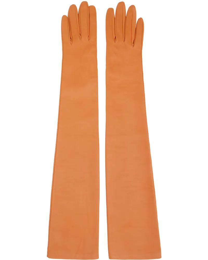 The Row Orange Simon Gloves Pastel