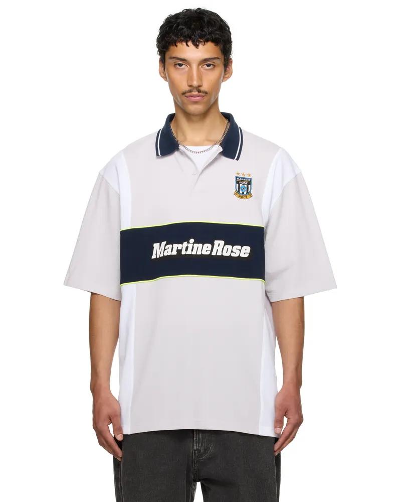 Martine Rose SSENSE Exclusive Gray & Navy Oversized Panelled Polo Gry