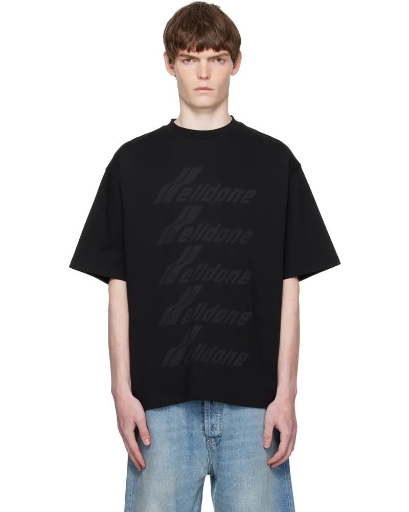WE 11 DONE Black 'WELLDONE' Front Logo T-shirt Black