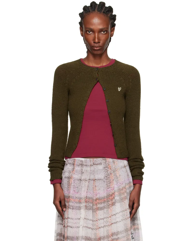 Acne Studios Brown Button-Up Cardigan Adt