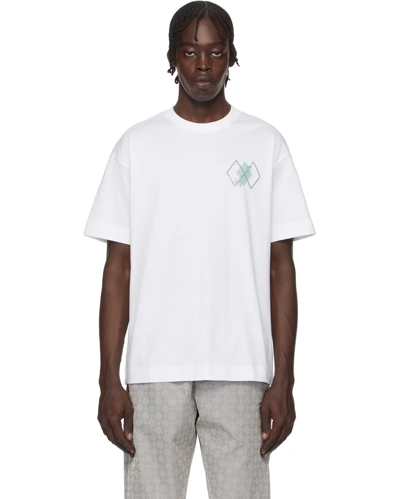 Givenchy White Sequins Argyle Pattern T-shirt 100-white