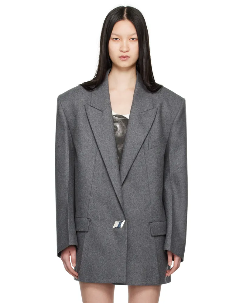 ATTICO Gray Peaked Lapel Blazer 084