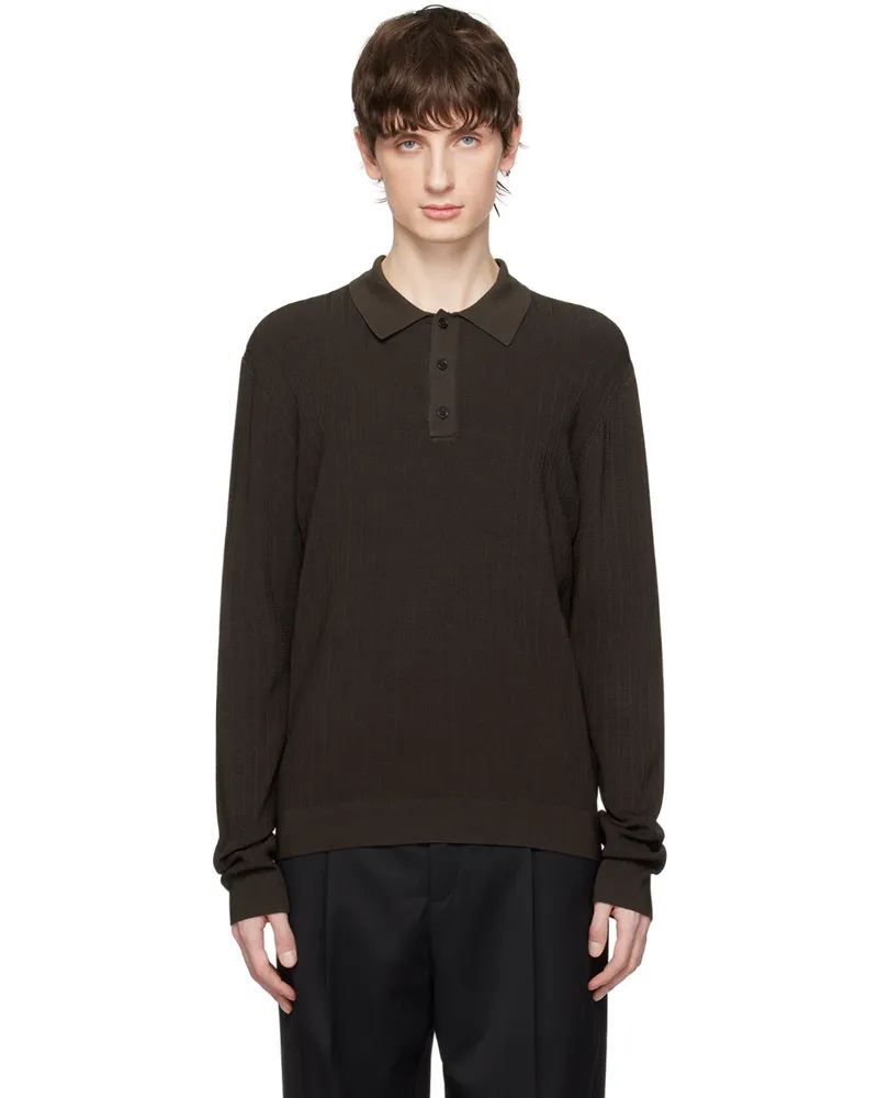 Filippa K Brown Shiny Polo Dark