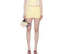 Yellow Ruched Miniskirt