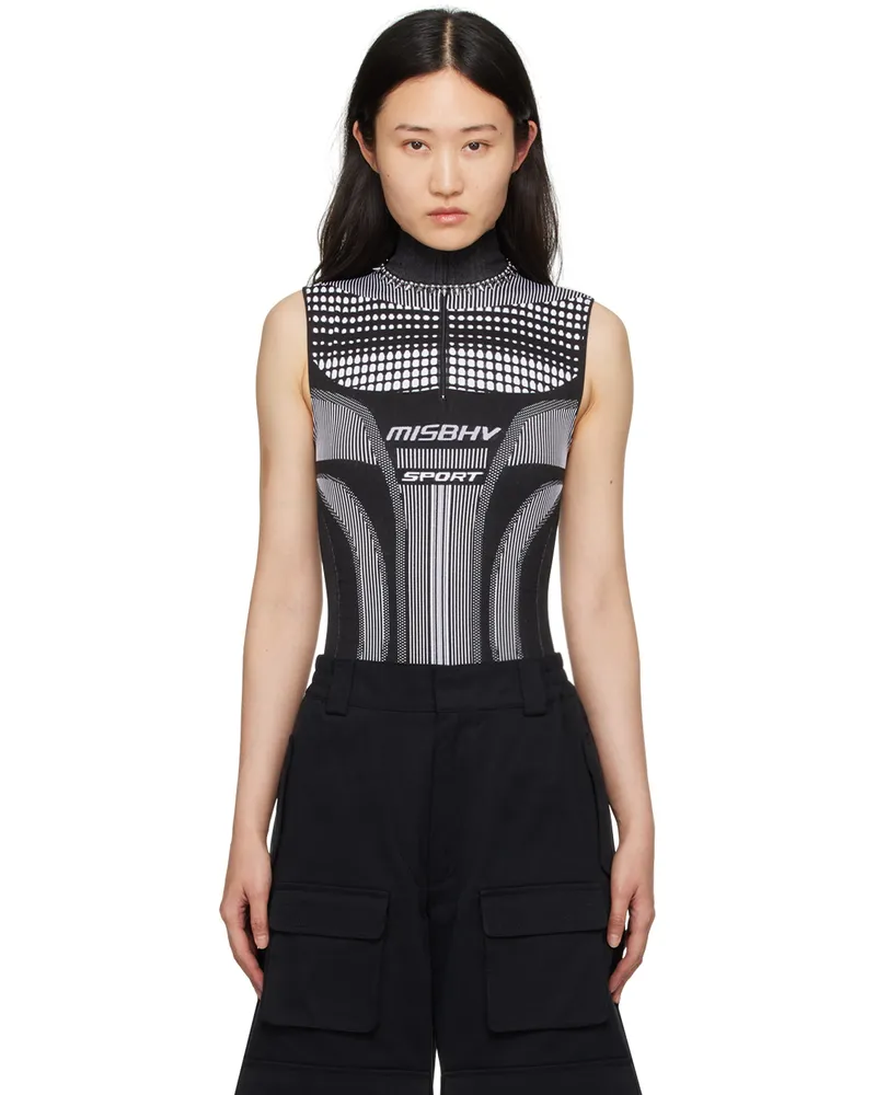 MISBHV Black & White Europa Bodysuit Black