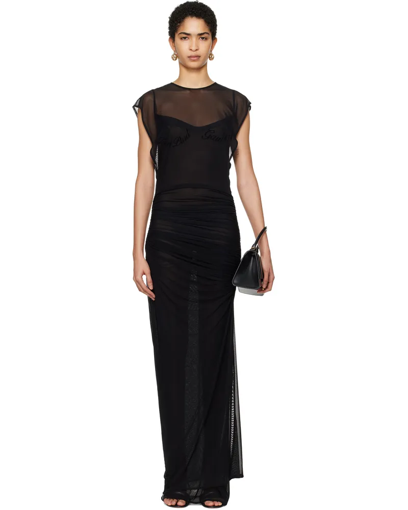 Jean Paul Gaultier Black 'The Jean Paul Gaultier Flocked' Maxi Dress 00