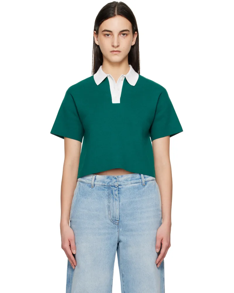 J.W.Anderson Green Cropped Knitted Polo 540