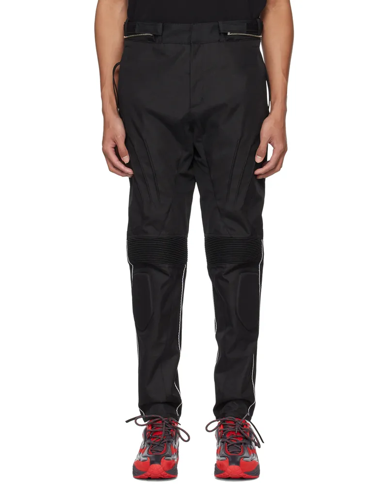 Kanghyuk Black Lock Stitched Trousers Black