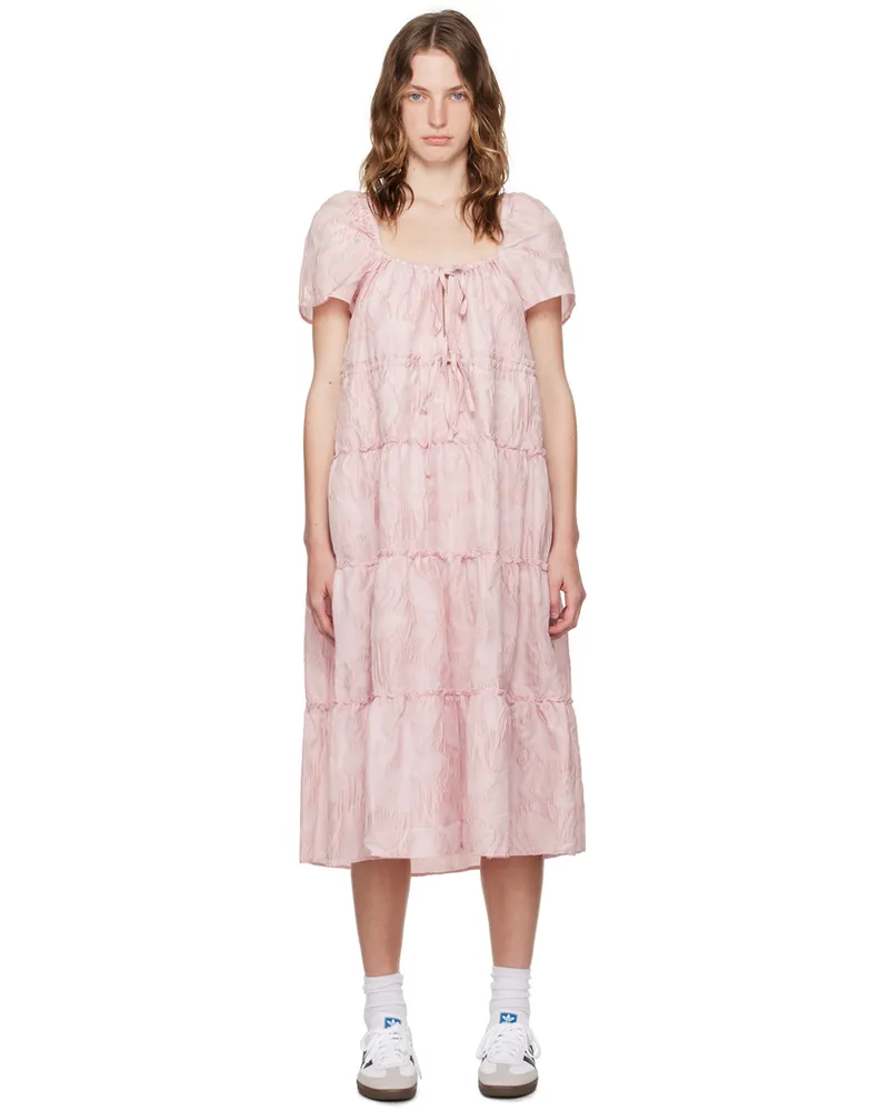 Ganni Pink Layer Midi Dress 038