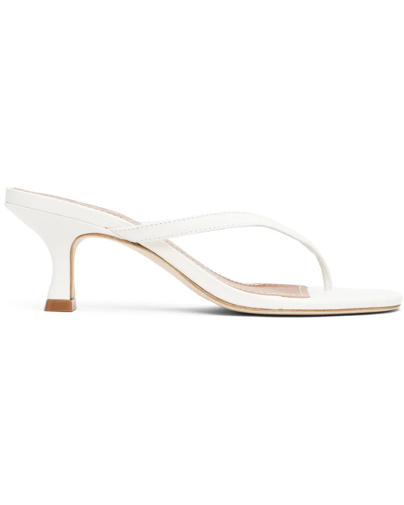 STAUD White Freja Kitten Heeled Sandals Papr
