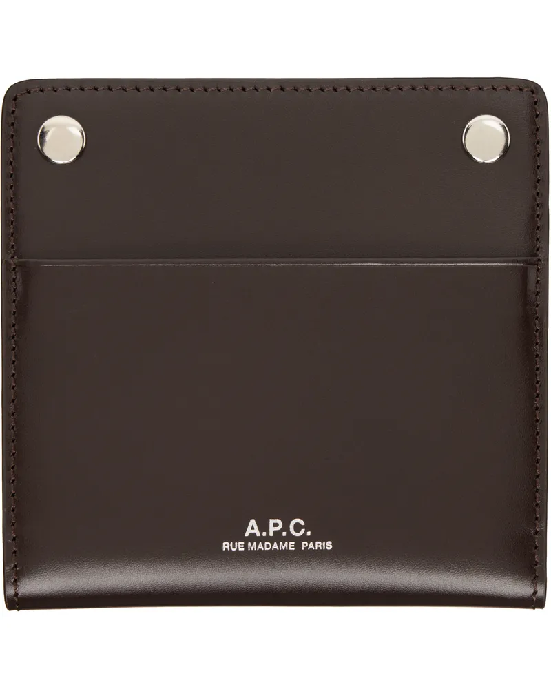 A.P.C. Brown André Bifold Card Holder Cat