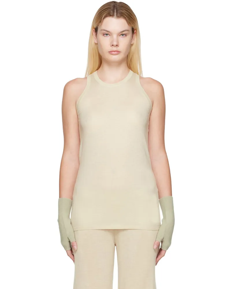 Frenckenberger Off-White Cashmere Tank Top 6