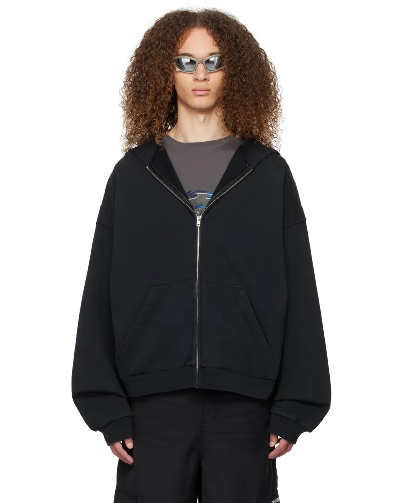 WE 11 DONE Black Spike Hoodie Black