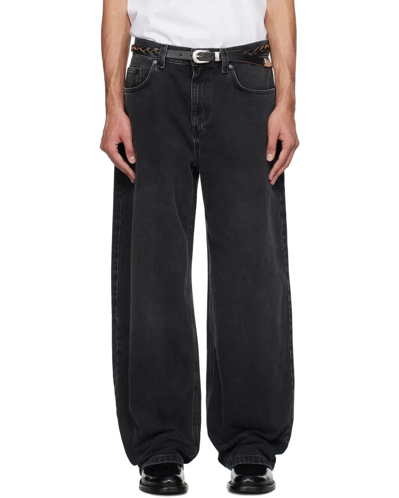 Axel Arigato Black Embroidered Relaxed Jeans Black