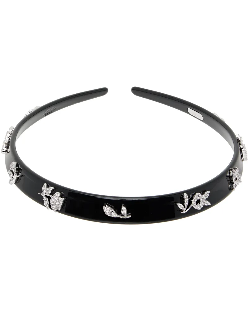 SHUSHU/TONG Black YVMIN Edition Zircon Floral Gemstone Choker Silver