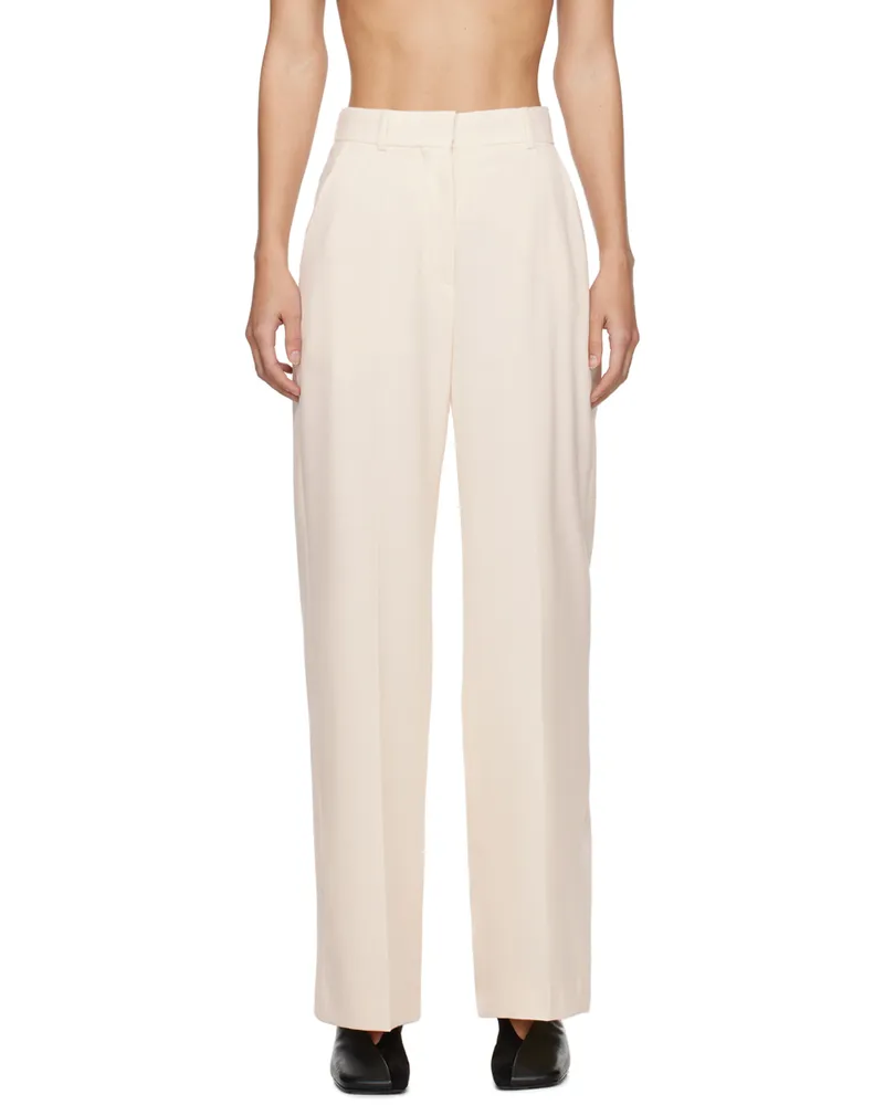 Nanushka Off-White Lanai Trousers Creme