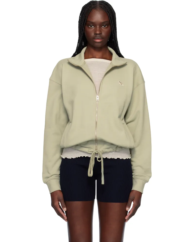 Kitsuné Green Baby Fox Patch Zipped Sweatshirt 0094