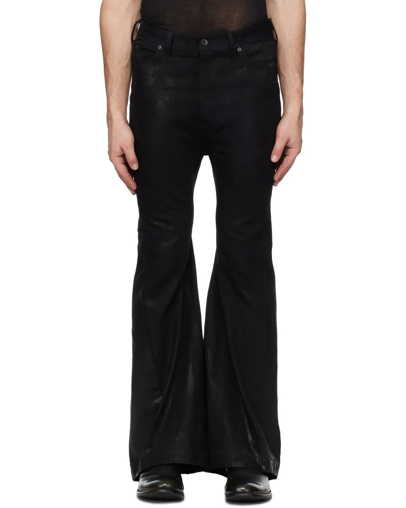 Julius Black Flared Jet Jeans Black