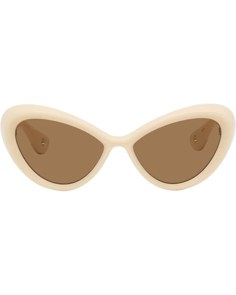 Jean Paul Gaultier SSENSE Exclusive Beige 'The Parisian Cat' Sunglasses 03