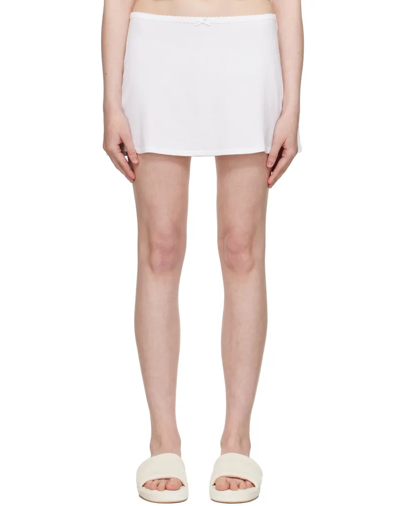 SKIMS White Drop Needle Pointelle Miniskirt Snow