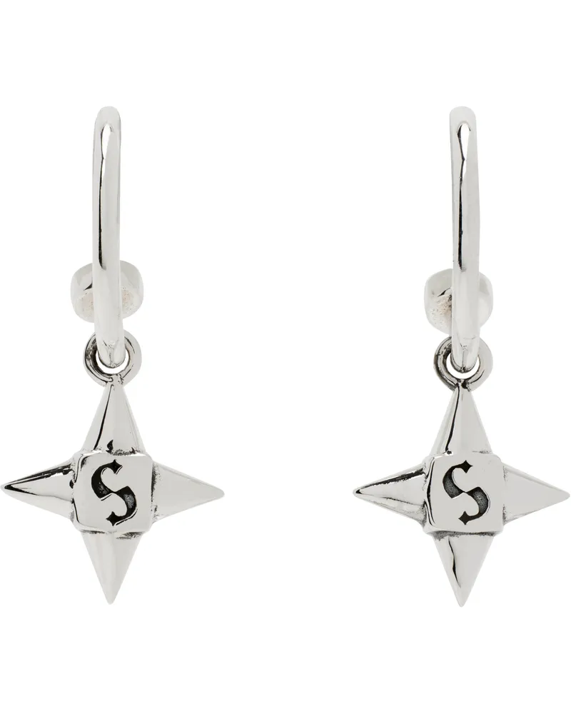 Stolen Girlfriends Club Silver Star Shock Sleepers Earrings Silver