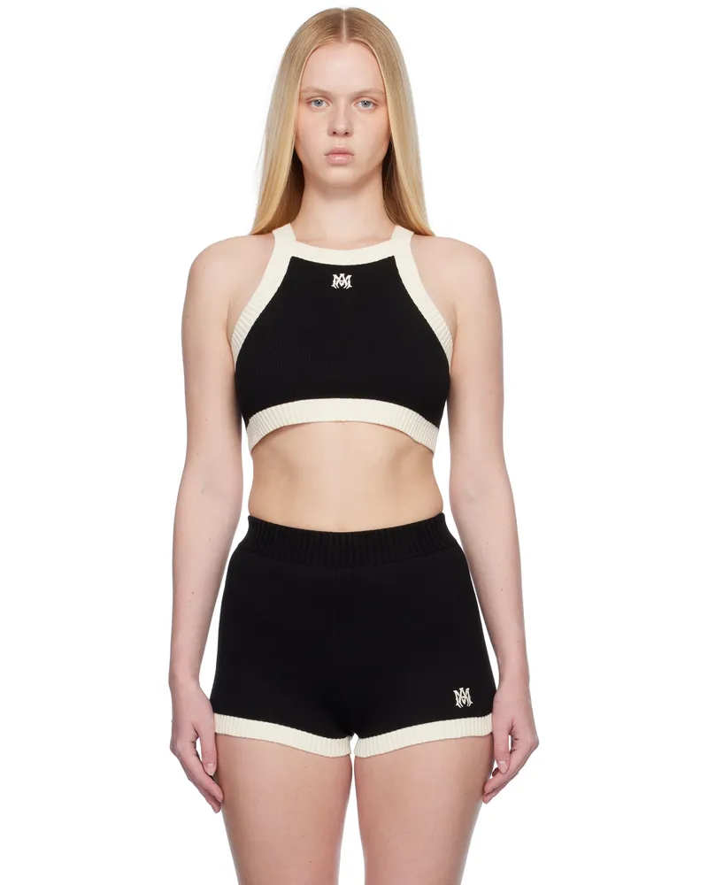 Amiri Black & Off-White MA Cropped Tank Top Black