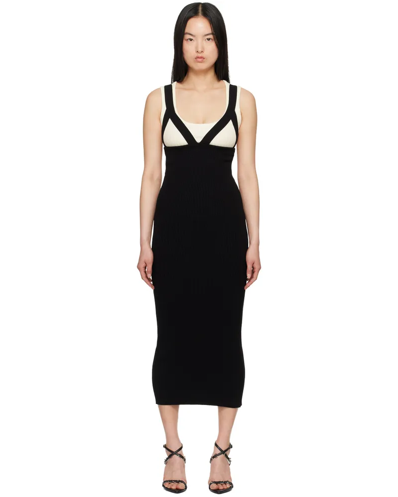 Jean Paul Gaultier White & Black 'The Madone' Maxi Dress 0100