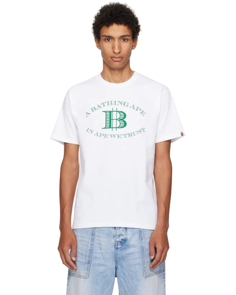 BAPE White Money 'B' Logo T-shirt Wht-white